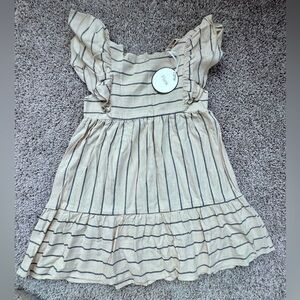 NEW WITH TAG - Fliink Striped Cream and Navy Kids Dress size 4Y
